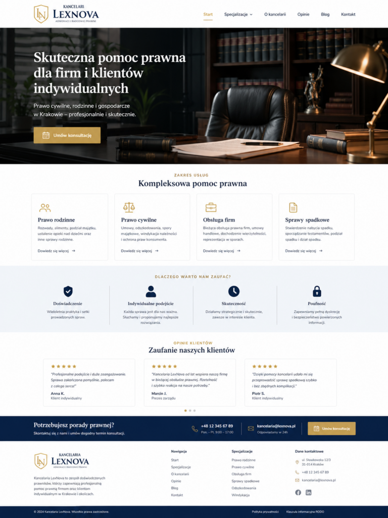 Firma prawnicza - Kompleksowa strona CMS