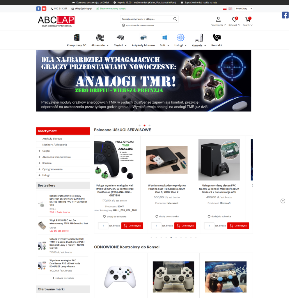 Sklep Komputerowy - Wdrążenie szablonu RWD SEO